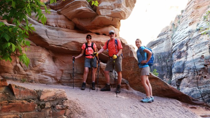 The crew resting on the switchbacks