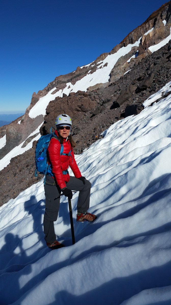 Vickie just below the chute